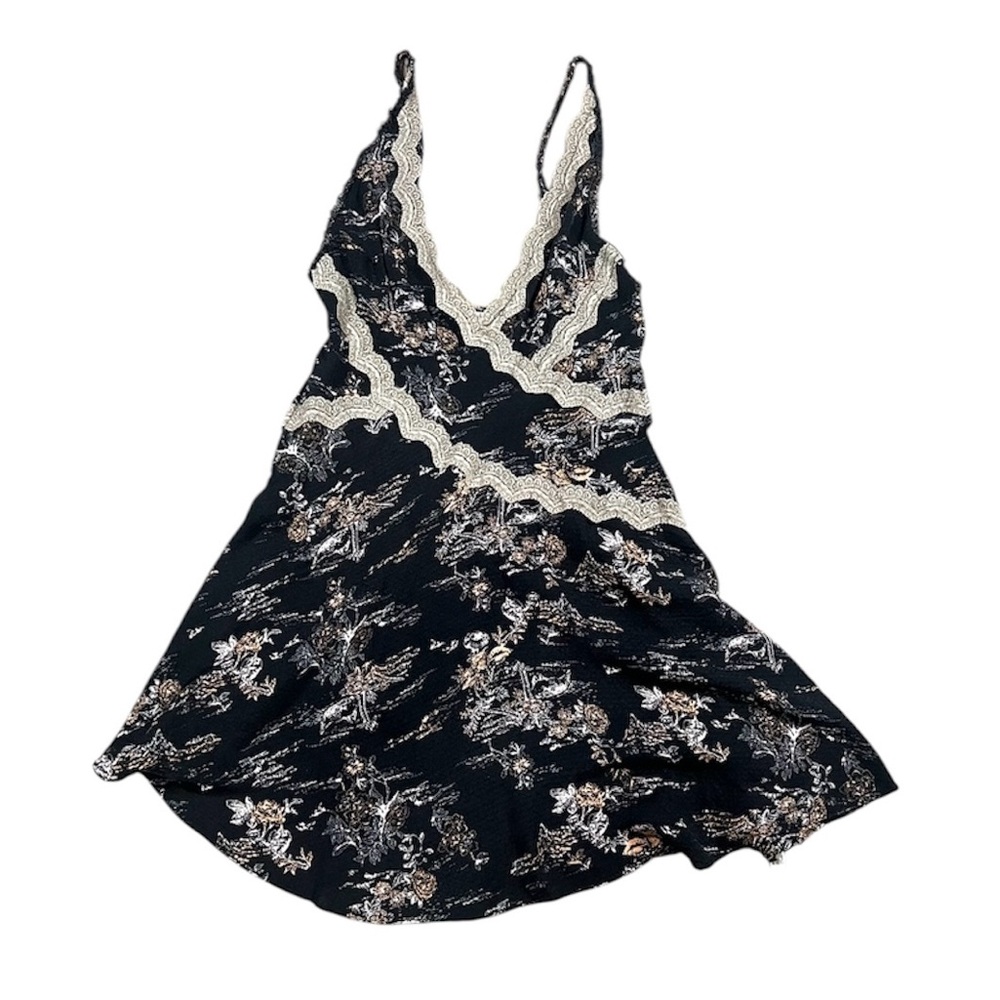 Free People Intimately Slip My Mind Floral Print Trapeze Mini Dress Size Medium